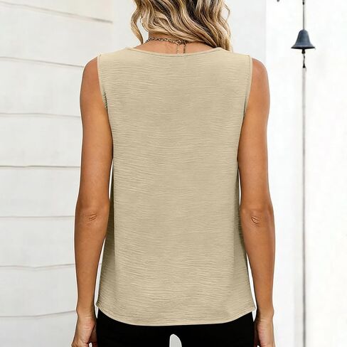 Tank Tops for Women 2026 Spring Summer Vacation Outfits V Neck Loose Sleeveless Blouse Casual Shirts Fashion Clothes in Saudi Arabia