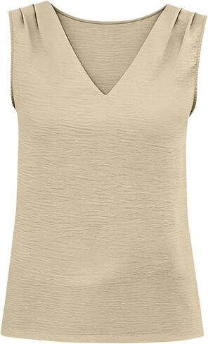 Tank Tops for Women 2026 Spring Summer Vacation Outfits V Neck Loose Sleeveless Blouse Casual Shirts Fashion Clothes in Saudi Arabia