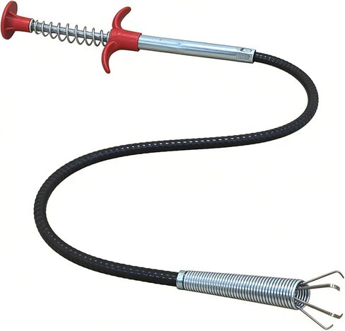 118" Drain Snake Hair Drain Clog Remover Tool with 4 Claws Bendable Hose - Flexible Grabber Claw Pick Up Reacher Tool for Clogged Drains Opener Cleaning in Kuwait