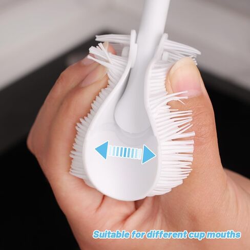 1 قطعة كوب قابل للطي تنظيف فرش زجاجة الحليب الزجاج كوب عازل 360 درجة الفجوة تنظيف فرشاة مقبض طويل المطبخ ، 31*6*1.3 سنتيمتر in Saudi Arabia