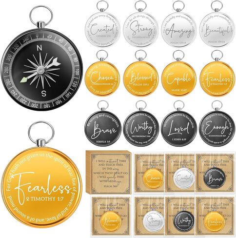 Kingdder 36 Sets Christian Compass Gifts for Men Bulk Baptism First Communion Favors Confirmation Cards Bible Verse Compass Religious Gift for Men Women, Pastor, Church, Graduation in Saudi Arabia