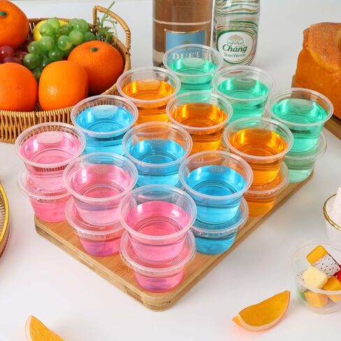 400 قطعة من أكواب سوفليه للاستعمال مرة واحدة من تشورليز، 400 قطعة، أكواب جيلو شوت مع أغطية، كوب صلصة غمس بهار بلاستيكي للاستعمال مرة واحدة، حاويات صغيرة لتتبيل السلطة in Kuwait