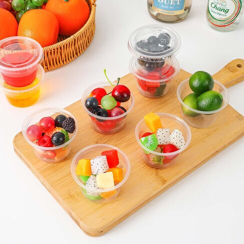 400 قطعة من أكواب سوفليه للاستعمال مرة واحدة من تشورليز، 400 قطعة، أكواب جيلو شوت مع أغطية، كوب صلصة غمس بهار بلاستيكي للاستعمال مرة واحدة، حاويات صغيرة لتتبيل السلطة in Kuwait