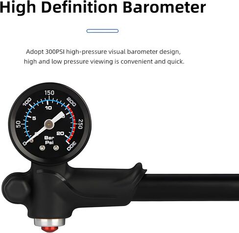 ارتفاع ضغط 300 رطل لكل بوصة مربعة للشوكة الأمامية والخلفية مضخة الصدمات الهوائية مع مقياس مضخة دراجة دراجة المحمولة in Kuwait