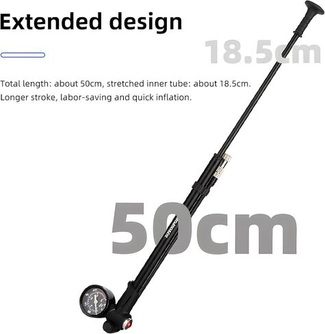 ارتفاع ضغط 300 رطل لكل بوصة مربعة للشوكة الأمامية والخلفية مضخة الصدمات الهوائية مع مقياس مضخة دراجة دراجة المحمولة in Kuwait