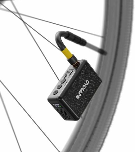 MINI Bike Pump with Gauge - 130PSI Electric Auto Stop Bicycle Air Pump | Memory Function | Low Noise＆Low Vibration | Presta/Schrader Valve | Emergency Light | 700mAh for 4 Road Tires in Kuwait