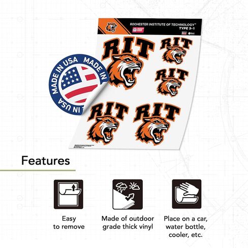ملصق صبار الصحراء روتشستر معهد التكنولوجيا ملصق RIT Tigers ملصق حائط من الفينيل‏ للكمبيوتر المحمول زجاجة مياه للسيارة ورقة قصاصات (النوع 3-1 V2) in Saudi Arabia