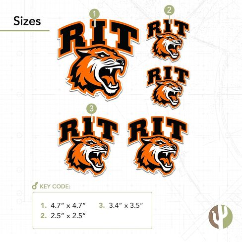 ملصق صبار الصحراء روتشستر معهد التكنولوجيا ملصق RIT Tigers ملصق حائط من الفينيل‏ للكمبيوتر المحمول زجاجة مياه للسيارة ورقة قصاصات (النوع 3-1 V2) in Saudi Arabia