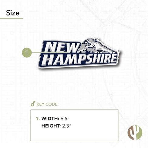 Desert Cactus University of New Hampshire Sticker UNH Wildcats Vinyl Decal Laptop Water Bottle Car Scrapbook (IND 006) in Kuwait
