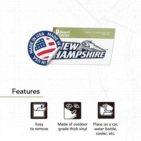 Desert Cactus University of New Hampshire Sticker UNH Wildcats Vinyl Decal Laptop Water Bottle Car Scrapbook (IND 006) in Kuwait