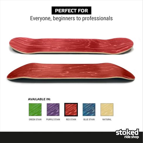 سطح لوح تزلج فارغ من متجر Stoked Ride Shop - ألواح تزلج فارغة من خشب القيقب الكندي الاحترافية مصنوعة في المكسيك - جميع الأحجام والألوان مع ملصقات in Kuwait