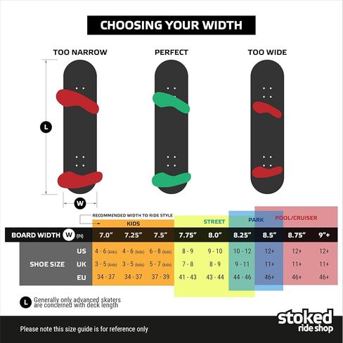 سطح لوح تزلج فارغ من متجر Stoked Ride Shop - ألواح تزلج فارغة من خشب القيقب الكندي الاحترافية مصنوعة في المكسيك - جميع الأحجام والألوان مع ملصقات in Kuwait