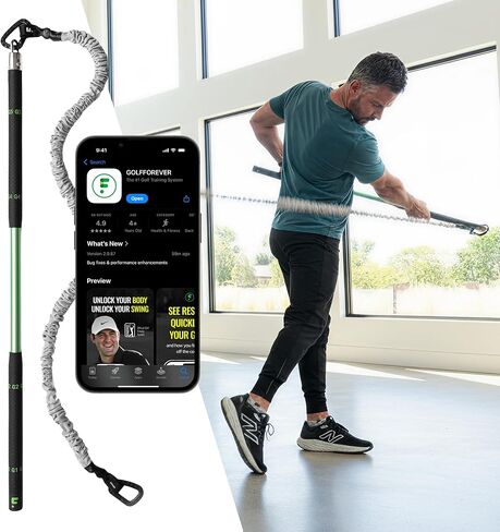 Golfforever Swing Trainer Plus-نظام الجولف اللياقة والتدريب من أجل القوة والمرونة وقوة التأرجح-يشمل شريط عضوية لمدة عام واحد in Kuwait