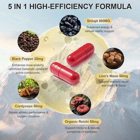 كبسولات شيلاجيت الهيمالايا للرجال والنساء من دكتور يس، تدعم الطاقة والمناعة، نباتية، غير معدلة وراثيًا، 90 كبسولة in Kuwait