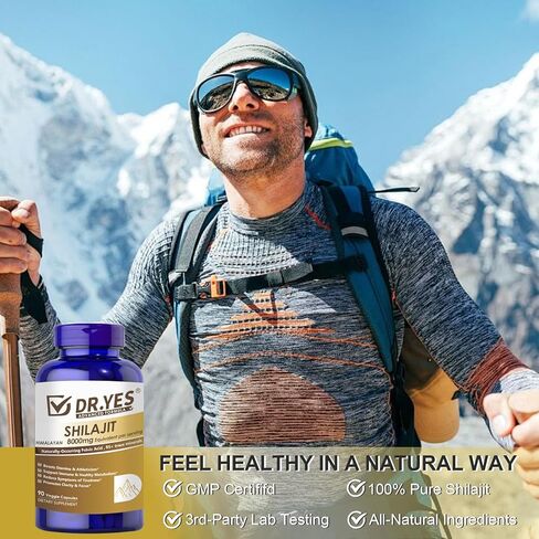 كبسولات شيلاجيت الهيمالايا للرجال والنساء من دكتور يس، تدعم الطاقة والمناعة، نباتية، غير معدلة وراثيًا، 90 كبسولة in Kuwait