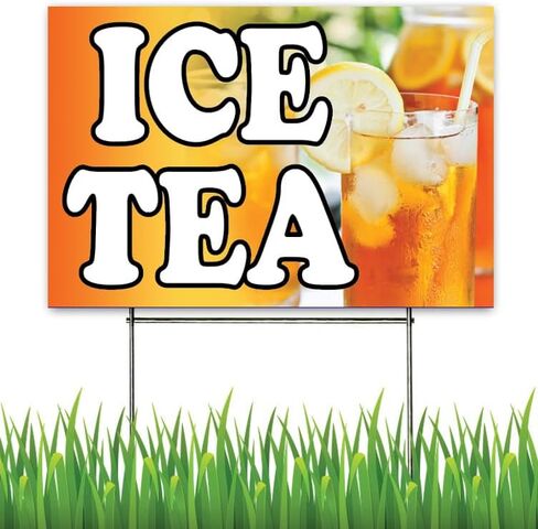 18x12 Inch ICE TEA Lawn Yard Sign with Stake yb1s in Saudi Arabia