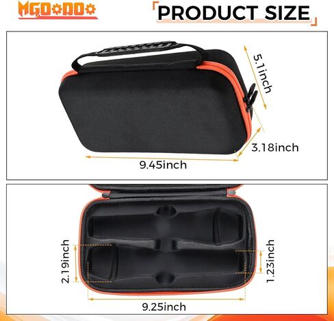 Mgoodoo Wireless Microphone Case Compatible with Wireless 2 Microphone System,Handheld Dual Mic Case with EVA Hard Shell,Portable Mic Storage Bag for Singing or Karaoke in Kuwait