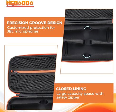 Mgoodoo Wireless Microphone Case Compatible with Wireless 2 Microphone System,Handheld Dual Mic Case with EVA Hard Shell,Portable Mic Storage Bag for Singing or Karaoke in Kuwait