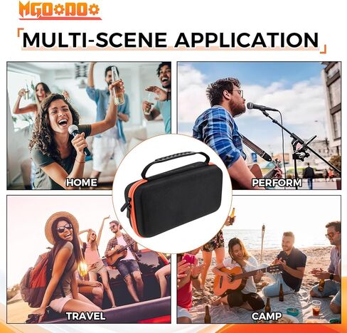 Mgoodoo Wireless Microphone Case Compatible with Wireless 2 Microphone System,Handheld Dual Mic Case with EVA Hard Shell,Portable Mic Storage Bag for Singing or Karaoke in Kuwait