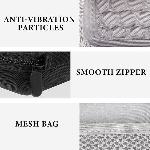 حقيبة حمل ميكروفون Geekria for Creators متوافقة مع Hollyland Lark M2، LarkA1، Maono WaveT5، حقيبة شحن لاسلكية صغيرة من Rode، حقيبة سفر ذات هيكل صلب للميكروفون مع تخزين الكابل (أسود) in Kuwait