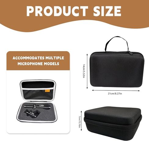 حافظة ميكروفون متوافقة مع ميكروفونات Shure SM58/ SM57/ PGA48/ SM58S/ BETA 58A/ PGA58 الصوتية الديناميكية القلبية، غطاء كاريوكي ميكروفون محمول لمحول حامل A25D وكابل - صندوق فقط - أسود in Kuwait