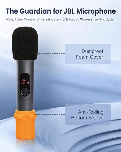 حافظة ميكروفون صلبة لنظام ميكروفون JBL اللاسلكي وميكروفون لاسلكي PartyBox، حقيبة تخزين ميكروفونات للسفر مع غطاءين للميكروفون وقاعدتين من السيليكون لحفلات مسرح الكاريوكي in Kuwait