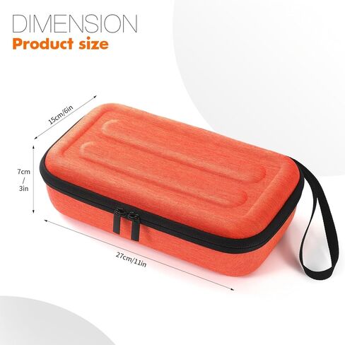 Portable Microphone Storage Bag Dual Microphone Travel Case with Zippered Mesh Pocket for Singing Karaoke Receivers, Orange in Saudi Arabia