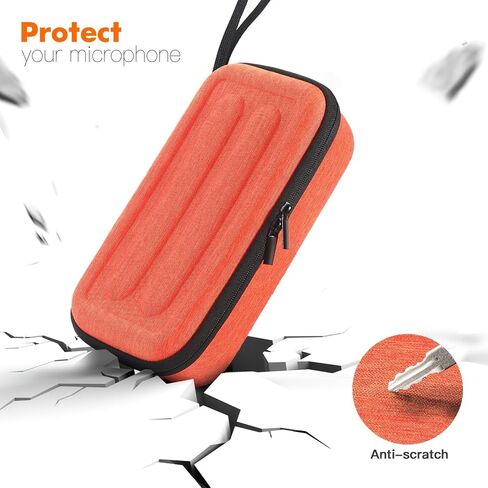 Portable Microphone Storage Bag Dual Microphone Travel Case with Zippered Mesh Pocket for Singing Karaoke Receivers, Orange in Saudi Arabia