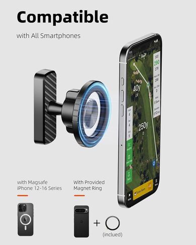 TODI Magnetic Golf Cart Phone Holder – Compatible with MagSafe iPhone 16 15 14 13 12 Pro/Max/Plus, Fits EZGO Club Car Yamaha Icon, Golf Gifts for Golfers Men, Dad, Grandpa in Kuwait