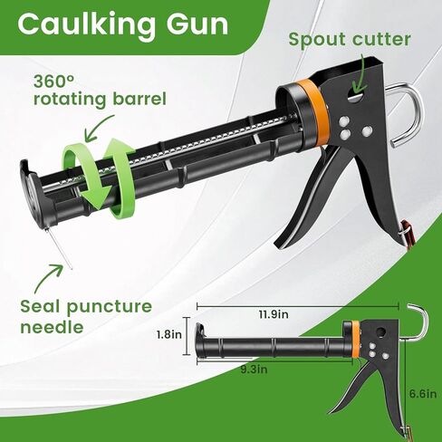 Professional Caulk Gun Kit with Caulk Remover Tool & Putty Knife - 5 in 1 Caulking Tool Set for Caulking Removal, Shower & Bathroom Caulk, Includes Caulking Gun Tool, Caulk Scraper Tool Spackle Knife in Kuwait