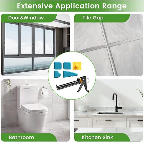 Professional Caulk Gun Kit with Caulk Remover Tool & Putty Knife - 5 in 1 Caulking Tool Set for Caulking Removal, Shower & Bathroom Caulk, Includes Caulking Gun Tool, Caulk Scraper Tool Spackle Knife in Kuwait