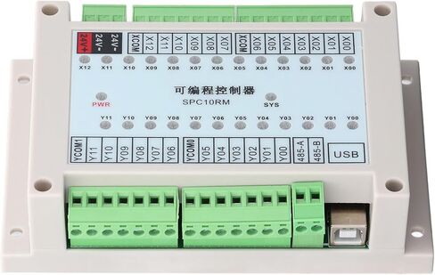 PLC Programmable Logic Controller Industrial Automation 24V DC 13 Input 12 Output SPC10RM Control Board for Sensors Relays Motors Solenoid Valves ABS Plastic in Saudi Arabia