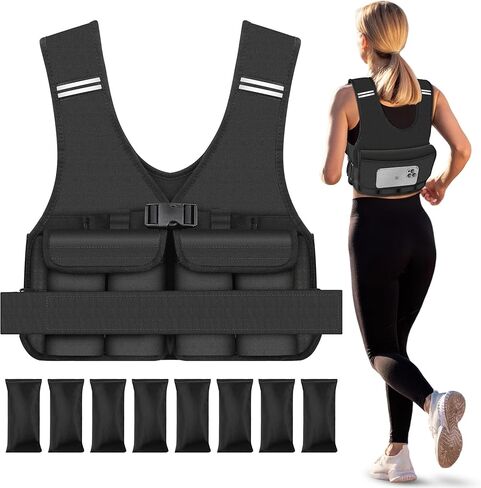Adjustable Weighted Vest for Woman Men With Shoulder Pads 2-10 lbs/2-18 lbs, Weighted Vest For Walking, Running, Cross Training, Muscle Building,Improve Bone Health- Comfortable, Washable in Saudi Arabia