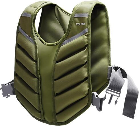 سترة بولي فيت (سييرا) مرجحة للتمرين - 10 رطل، 15 رطل، 20 رطل - سترة الوزن للرجال والنساء - تعزيز تدريب القوة والقدرة على التحمل in Kuwait