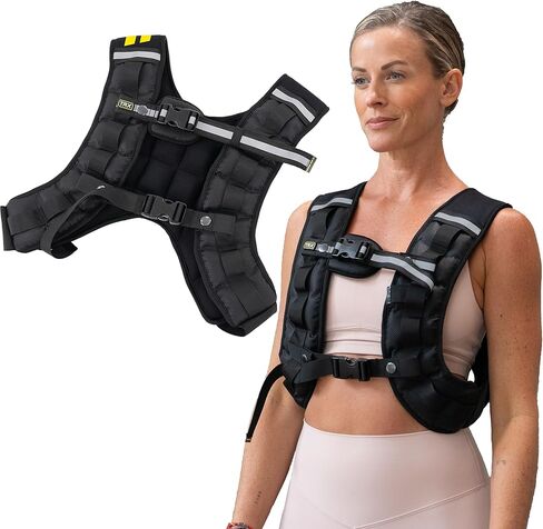 سترة الأثقال TRX HexGrip - سترة وزن قابلة للتعديل بوزن 10 رطل لتدريب القوة والجري، سترة تمرين مسامية للياقة البدنية وبناء العضلات ورفع الأثقال وفقدان الوزن، معدات تدريب متينة in Kuwait