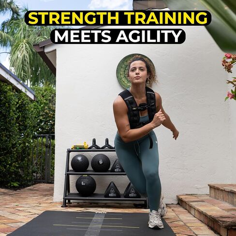 سترة الأثقال TRX HexGrip - سترة وزن قابلة للتعديل بوزن 10 رطل لتدريب القوة والجري، سترة تمرين مسامية للياقة البدنية وبناء العضلات ورفع الأثقال وفقدان الوزن، معدات تدريب متينة in Kuwait