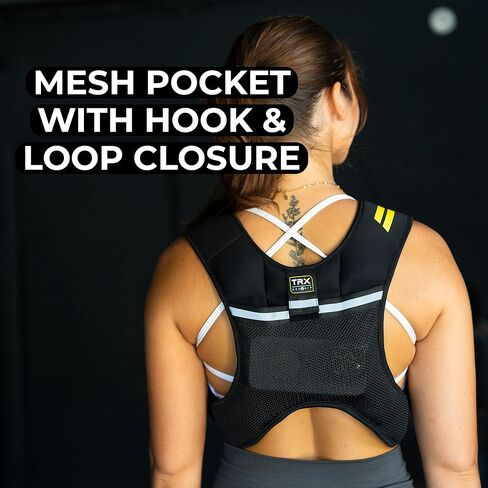 سترة الأثقال TRX HexGrip - سترة وزن قابلة للتعديل بوزن 10 رطل لتدريب القوة والجري، سترة تمرين مسامية للياقة البدنية وبناء العضلات ورفع الأثقال وفقدان الوزن، معدات تدريب متينة in Kuwait