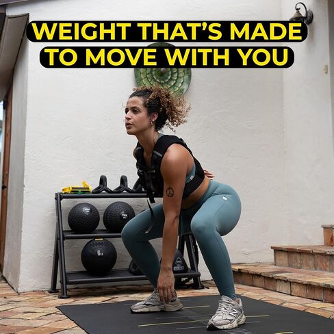 سترة الأثقال TRX HexGrip - سترة وزن قابلة للتعديل بوزن 10 رطل لتدريب القوة والجري، سترة تمرين مسامية للياقة البدنية وبناء العضلات ورفع الأثقال وفقدان الوزن، معدات تدريب متينة in Kuwait