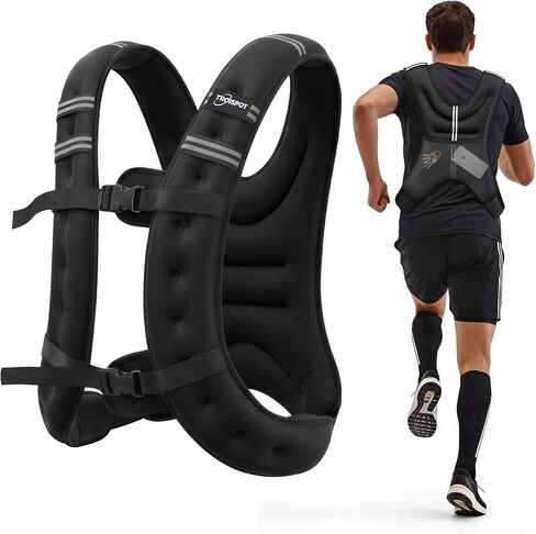 سترة مرجحة، سترة وزن 30 رطل مع شريط عاكس، سترة وزن الجسم مع جيب شبكي خلفي للنساء والرجال، صالة الألعاب الرياضية المنزلية وتدريبات القوة في الهواء الطلق in Kuwait