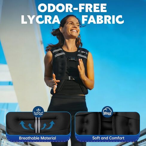 سترة مرجحة، سترة وزن 30 رطل مع شريط عاكس، سترة وزن الجسم مع جيب شبكي خلفي للنساء والرجال، صالة الألعاب الرياضية المنزلية وتدريبات القوة في الهواء الطلق in Kuwait