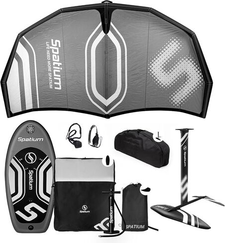 Spatium Handheld Wingsurfing Wingfoil Inflatable Surfboard Hydrofoiling/Downwind with 4m²/5m² KVS/KVF Wing with Foil for Beginner Practice for Sale in Kuwait