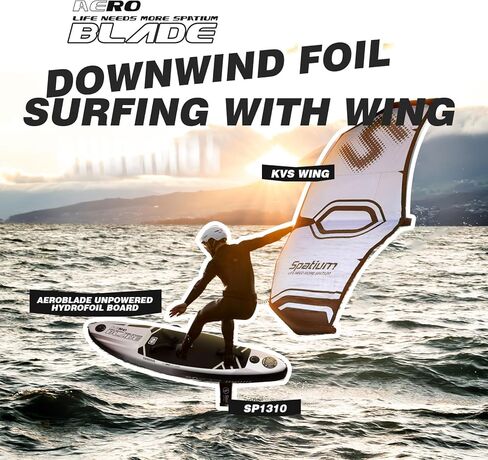 Spatium 5m² KVS Handheld Inflatable Wingfoil Downwind Surfing Board 150L with Fiberglass Paddle with 1310 Detachable Foil for Beginner Practice Watersports Surfing in Kuwait