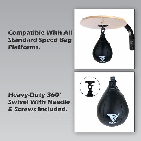 Leather Speed Bag – Boxing Training Punching Ball with Heavy-Duty Hanging Swivel for MMA, Muay Thai, Fitness, and Stress Relief in Kuwait