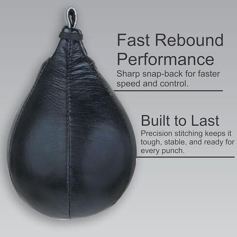Leather Speed Bag – Boxing Training Punching Ball with Heavy-Duty Hanging Swivel for MMA, Muay Thai, Fitness, and Stress Relief in Kuwait