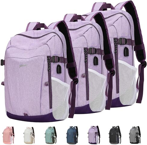 Travel Backpack for Women & Men, Lightweight Backpacks with USB Charging Port in 3 Size, TSA 13.5/15.6/17.3 inch Laptop Backpack, Casual Hiking Daypack for Camping Weekender Business Outdoor in Kuwait