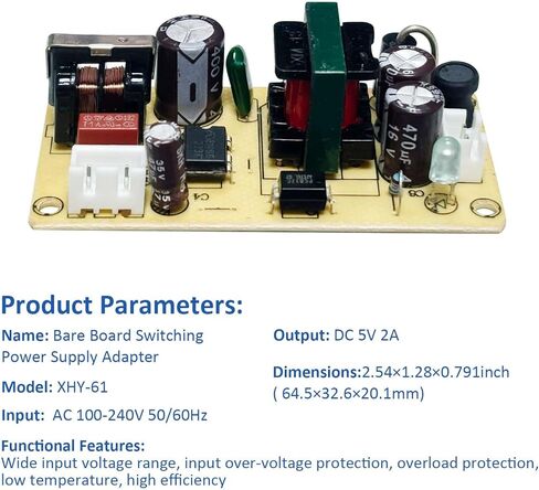 2pcs AC to DC 5V 10W Power Module | Input AC 100V-240V Output DC 5V 2A | Yellow Design |Accept Customer OEM/ODM in Kuwait