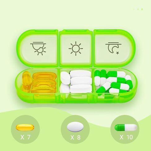 7-Day Medicine Box Organizer - 3X Daily Pill Case for Vitamins & Medication-Multicolor in Saudi Arabia