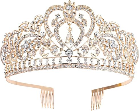 Dainty Queen Crown for Women, Crystal Tiaras Princess Crown with Comb for Women, Bride Royal Quinceanera Headband Wedding Prom Pageant Party Halloween Cosplay in Saudi Arabia