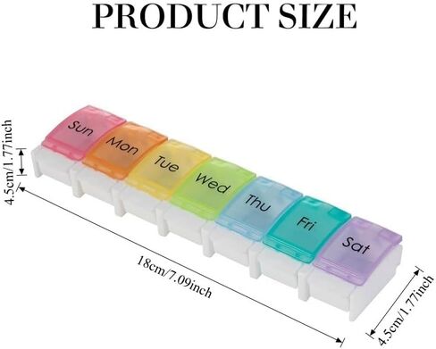 Weekly Pill Organizer 7 Day Pill Box with Spring Open Design and Labels, BPA-Free Medicine and Vitamin Holder for Travel, Supplements, Cod Liver Oil, Daily Medication in Saudi Arabia