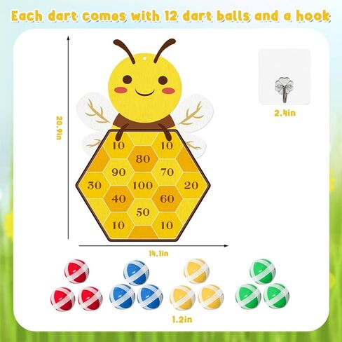 تتميز لعبة Yquqwn Spring Bee Dart بتصميم نحلة لطيف تتضمن 12 سهمًا لاصقًا وخطاف تعليق لألعاب حفلات الربيع وأنشطة الفصول المدرسية وهدايا عيد ميلاد الأطفال في الربيع in Saudi Arabia